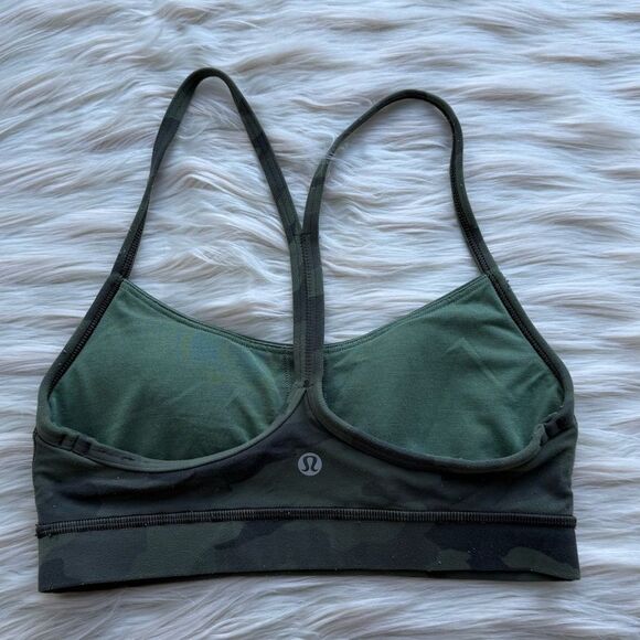 Lululemon Flow Y Bra Nulu *Light Support in Heritage 365 Camo Green Twill Multi - Picture 7 of 8